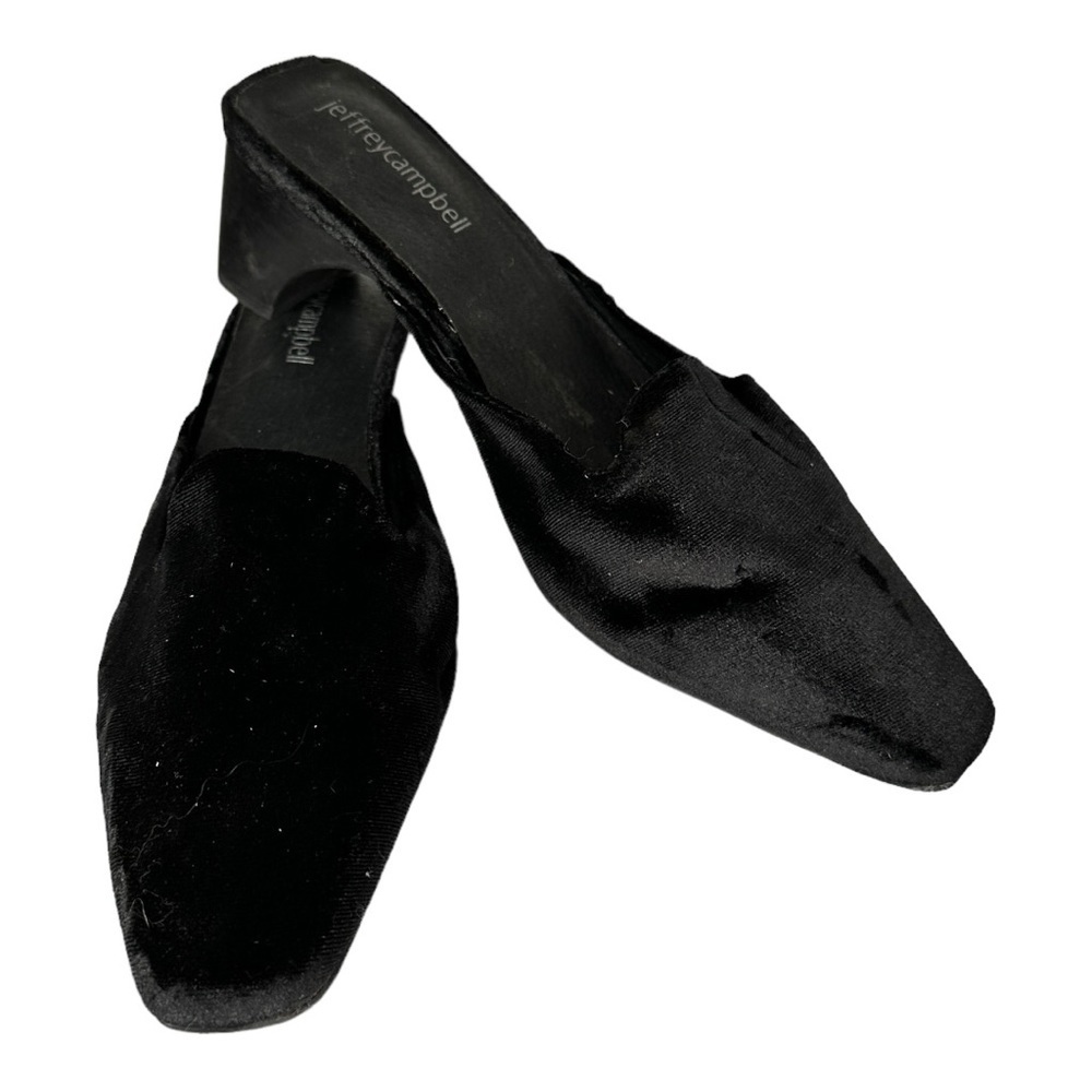 Jeffrey Campbell Jenae‎ Black Velvet Mules